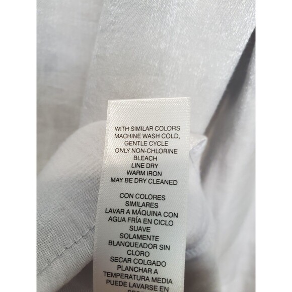 Chico's Silver Shimmer Long Sleeve Button-Up Shirt Size 1 Medium - Picture 6 of 6